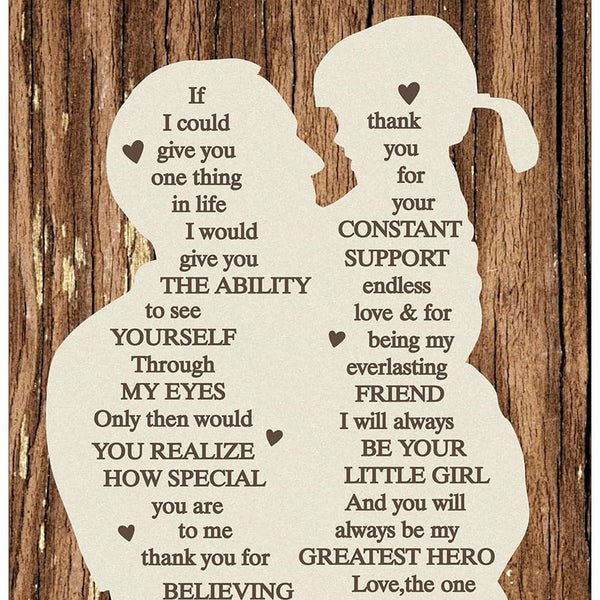 Gifts for Dad from Daughter Wife,12x8Inch Metal Tin Sign Novelty Vintage Plaque Decorative Gifts