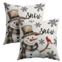 Snowman Throw Pillow Cover Christmas Pillowcase 18x18 Inch Set of 2