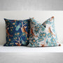 Gray / Aegian-blue Tiger and Peacock Throw Pillow Cover - Animal Decor Cushion Cover, Tropical Jungle