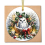 Winter Owl Christmas Christmas Ornaments, Christmas Wreath White Owl Ornaments for Tree, Gifts for Owls Lovers