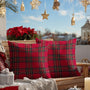 Set of 2 Christmas Throw Pillow Covers 18x18 Inch Soft Decorative Red Plaid Cushion Covers