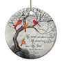 My Mind Still Talks to You Cardinal Circle Ceramic Ornament - Memorial Christmas Ornament Gifts for Loss of Loved One in Heaven