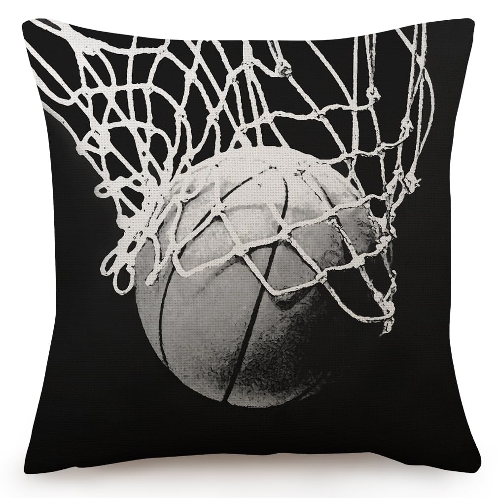 Basketball Enthusiasts Theme Pillow Cases Boys Girls Room Present Throw Pillow Cover