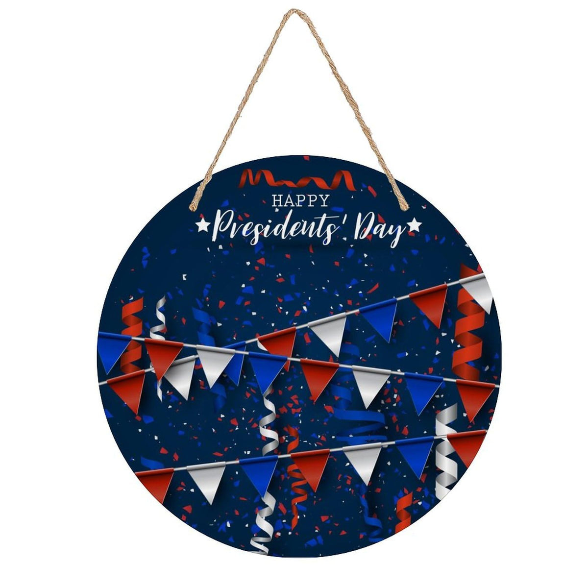 Happy President's Day Wall Decorative Wood Hanging Wood Plaque, Door Sign for Outdoor Indoor