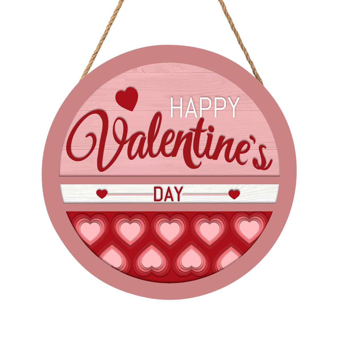 Happy Valentine's Day Welcome Door Sign 8”x8” Valentines Day Decorations Door Hanger Rustic Wooden Hanging Wall Plaque Sig
