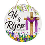 He is Risen Decor Sign-8" Religious Christian Sign Easter Wreath for Front Door Decoration Vintage Easter Farmhouse Floral Hanger
