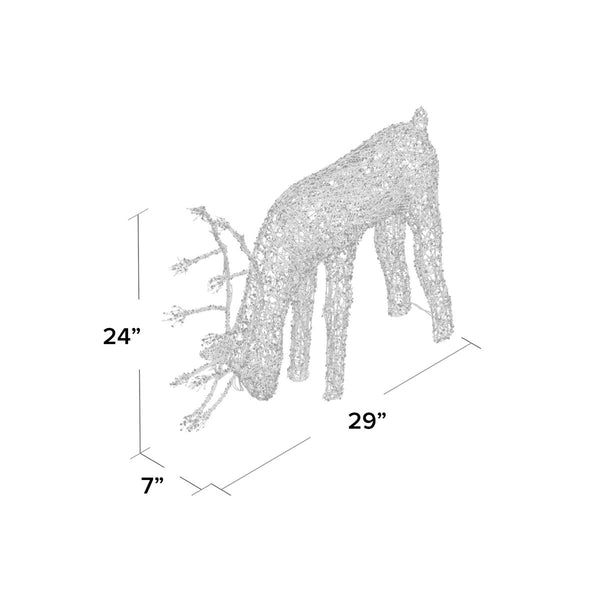 Outdoor/Indoor Christmas Grazing Reindeer Lighted Display – LED Holiday Deer Decoration