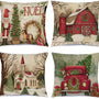 Super Soft Polyester Fabric Christmas Decorations Christmas Pillow Covers 18 x 18 Inches Set of 4