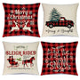 Christmas Pillow Covers 18 x 18 Inches Set of 4 - Xmas Series Cushion Cover Case