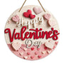 Happy Valentine's Day Welcome Door Sign 2D Flat Valentine's Day Hanging Sign Valentine Wreaths for Front Door Red Pink Love Hearts Door Hanger