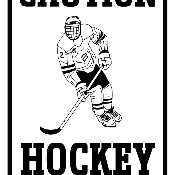 Hockey Gifts for Boys 8-12 Hocky Metal Sign Room Decor Caution Hockey Player's Room Tin Signs