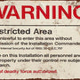 Metal Signs Vintage Yard Decor Art Tin Sign 8 x 12 Retro Warning Restricted Military Area 51 Vintage Look Basement