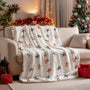 Christmas Flannel Blanket Throw, People Play in The Snow Soft Fuzzy Plush Cozy Fleece Blankets for Couch Sofa Bed