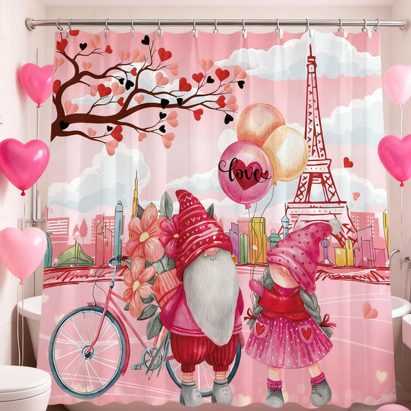 Valentines Day Shower Curtain, 70.8"Romantic Love Wedding Valentine's Day Waterproof Polyester