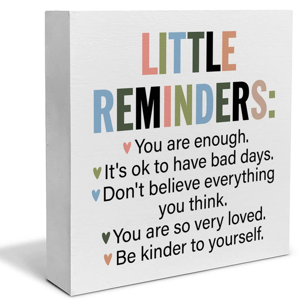 Inspiration Saying Wooden Box Sign Little Reminders You are Enough Wood Block Plaque Decor Home Office