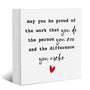 Inspirational Gift Thank You Gifts for Coworkers Wooden Box Block Sign Plaque Desk Decor