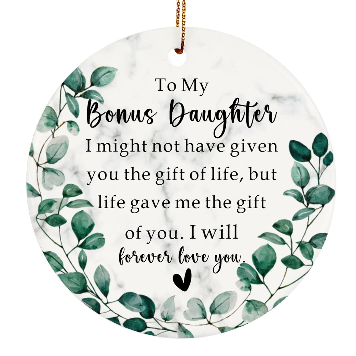 to My Bonus Daughter Christmas Ornament from Mom and Dad