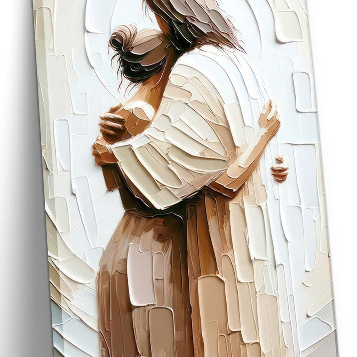Embracing Woman Canvas Wall Art Safe in His Arms Pictures Canvas Print Posters Wall Decor Christian Wall Art Home Decor