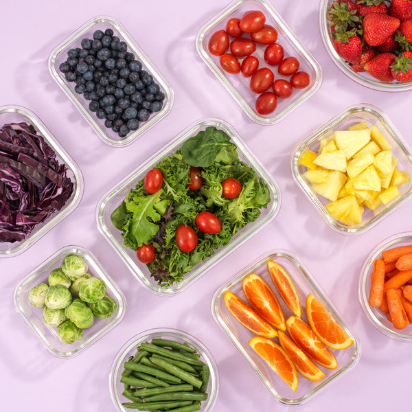 24-Piece Glass Food Storage Container Set with Lids – Airtight, Leakproof Meal Prep Containers for Kitchen