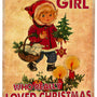 Women Girls Gifts Rustic Christmas Sign Just A Girl Who Loved Christmas Funny Tin Sign