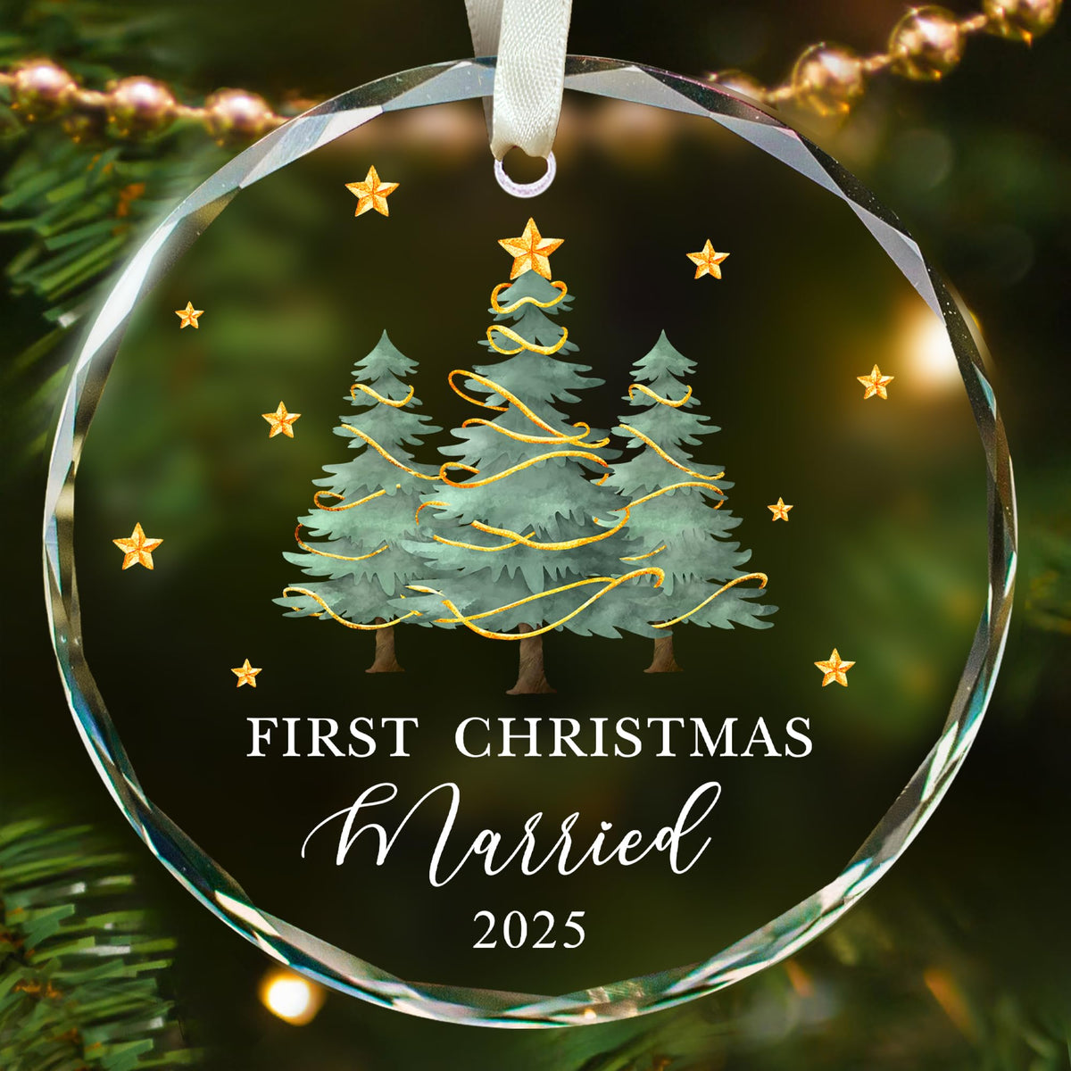 Wedding Gifts - Wedding Gifts for Couples 2025-1st First Christmas Married Ornament 2025 - Married Couple Gift for Bride, Newlyweds
