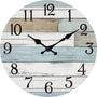 Glass Wall Clock Battery Operated 12 Inch Silent Non Ticking Coastal Design
