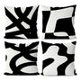 Black and White Throw Pillows Covers 18x18 Decorative Abstract White and Black