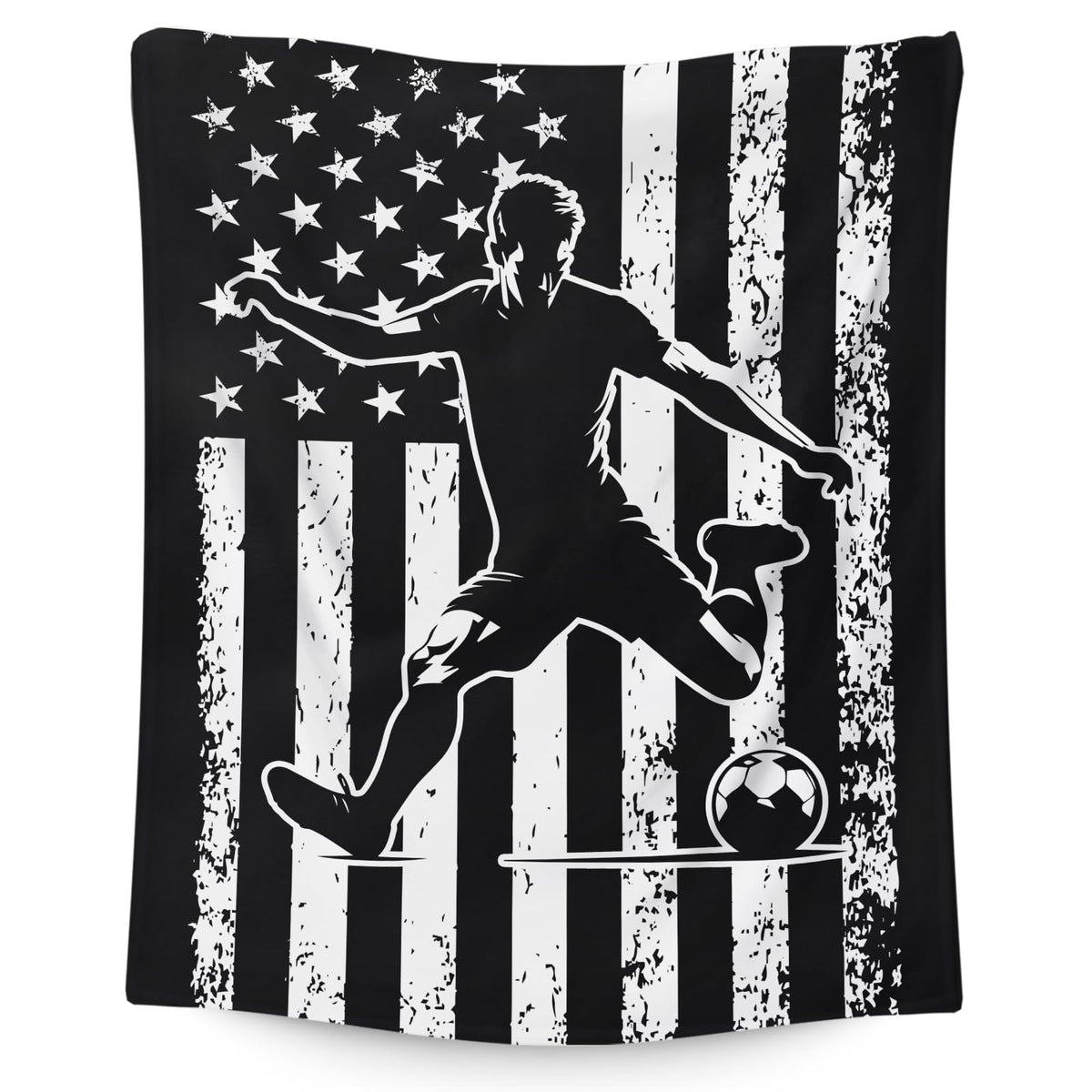 Soccer Throw Blankets for Kids Boys Teens Adults, Plush Comfy Soft Sports Throws Decor