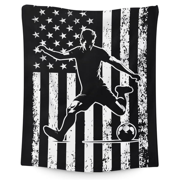 Soccer Throw Blankets for Kids Boys Teens Adults, Plush Comfy Soft Sports Throws Decor