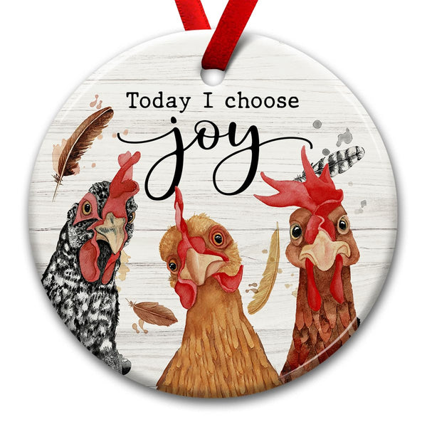 Chicken Christmas Hanging Ornaments, Rooster Gifts for Farmer, Girl, Women & Chicken Lovers