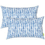 Lumbar Pillow Covers ONLY, 12x20 Inch, Pack of 2, Blue, No Insert, Velvet