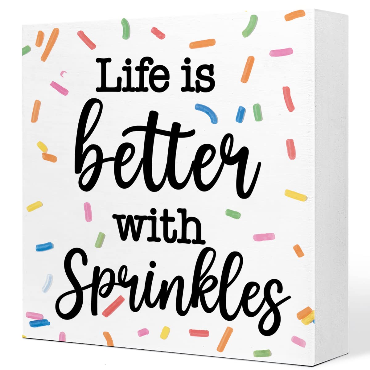 Life with Sprinkles Wooden Box Sign Bakery Decor