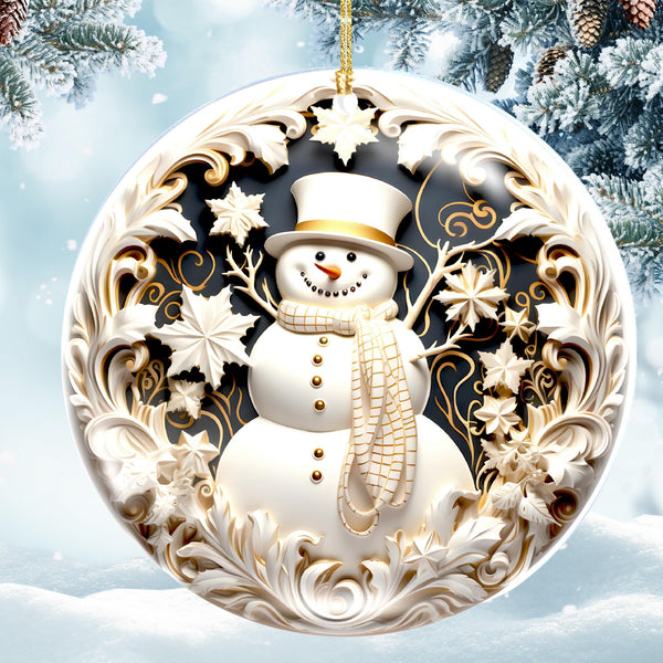 Snowman Christmas Ornament 4Inch – 2025 Christmas Ornament – Acrylic Winter Decoration for Tree