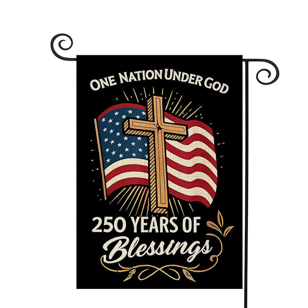 Blessings America Garden Flag 250, One Nation Under God,USA 250th Anniversary Patriotic