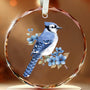 Blue Bird Glass Ornament, Bluebird Christmas Crystal Ornaments, Sky Bluebird Hanging Decoration for Christmas Tree