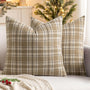 Fall Set of 2 Scottish Tartan Plaid Throw Pillow Covers Farmhouse Classic Decorative Square