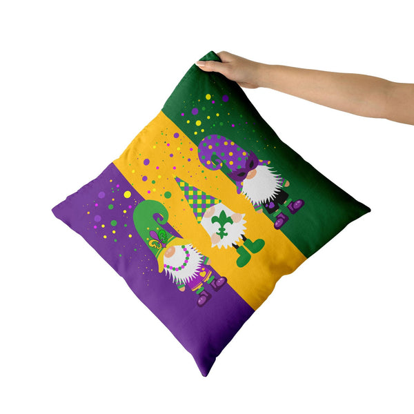 Outdoor Waterproof Mardi Gras Gnomes Pillow Covers 18x18 Inch Set of 2