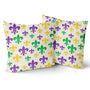 Outdoor Waterproof Mardi Gras Pillow Covers 18x18 Set of 2 Yellow Purple Green Beautiful Fleur De Lis