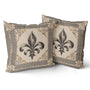 Outdoor Waterproof Mardi Gras Throw Pillow Covers 18x18 Inches Vintage Country Style Fleur de Lis Print