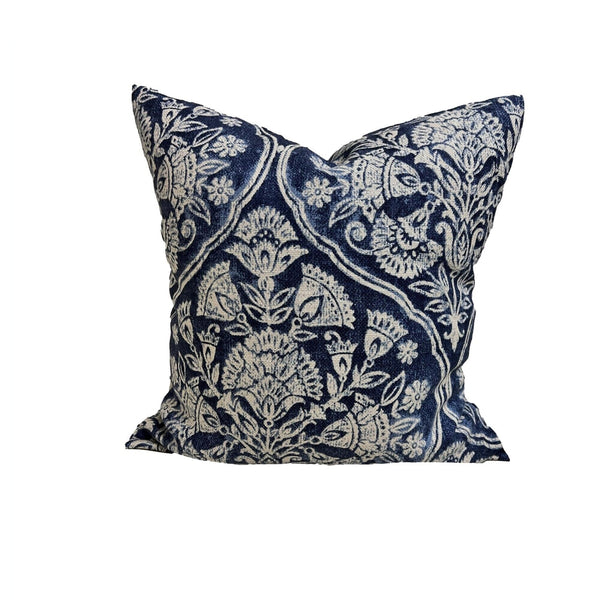 Blue Floral Pillow Covers, Blue Damask Pillow Covers