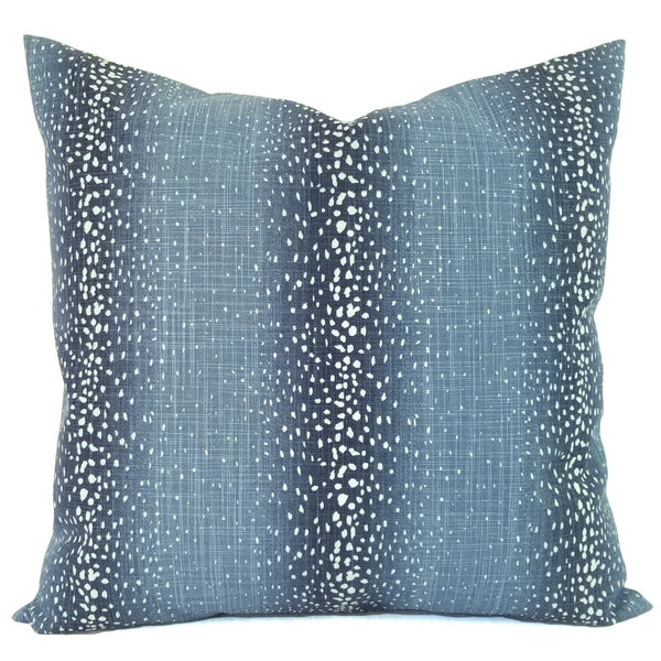 Blue Pillow Cover, Dark Blue and White Pillow Cover, 18x18 Inch Waterproof Outdoor Pillow Sham