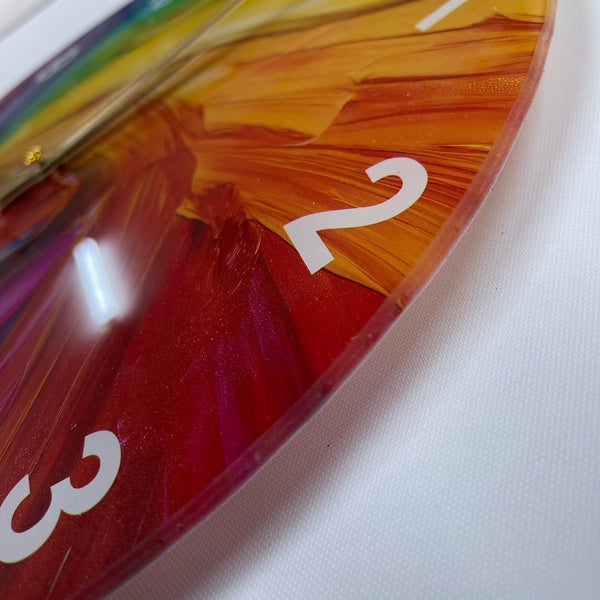 Glass Colorful Wall Clock Wall Art, Color Palette Tempered Glass Wall Clock