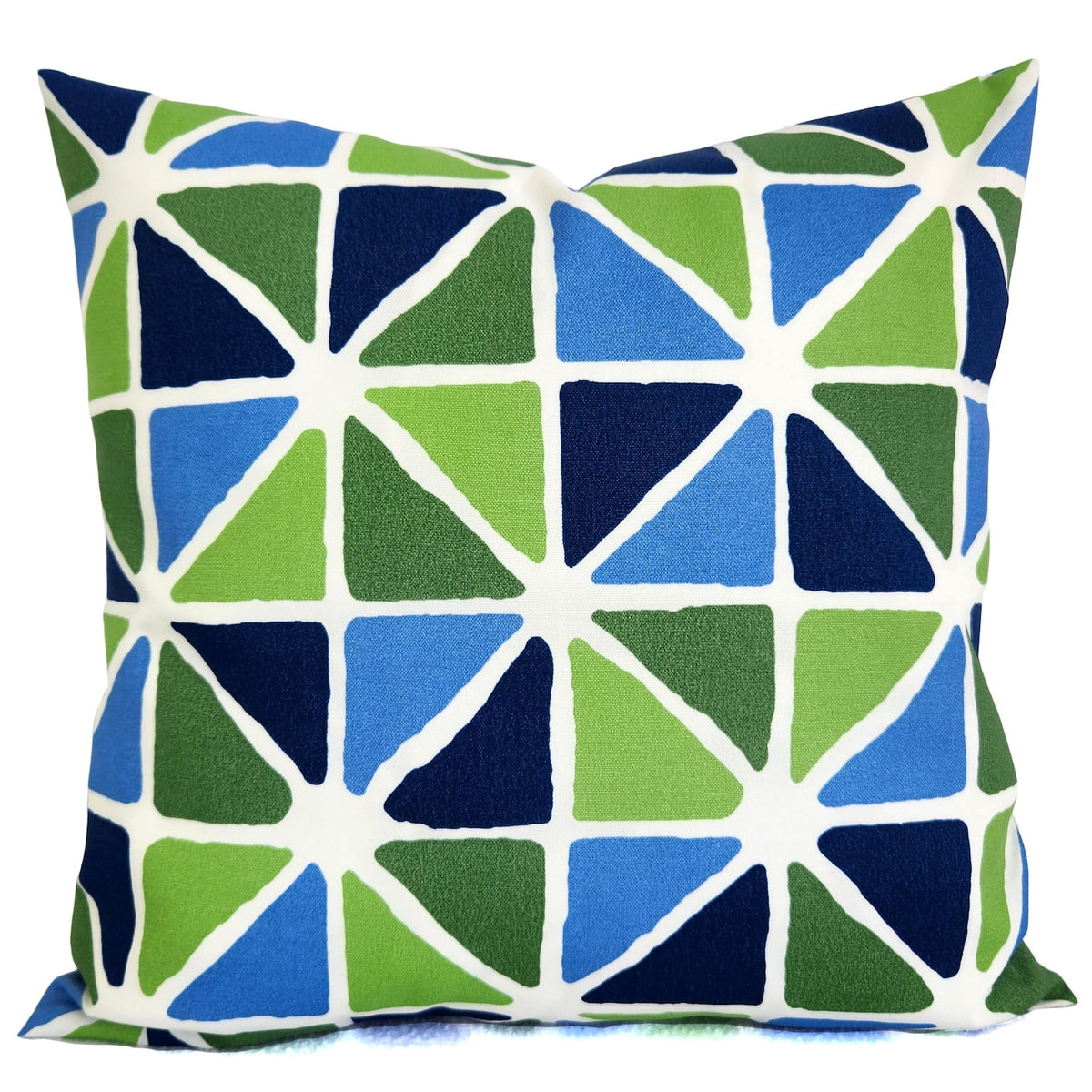 Blue Pillow Cover, Green Throw Pillow, Blue and Green Pillow Sham, Geometry, Floral
