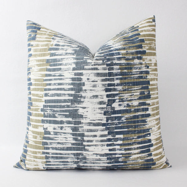 Blue and Grey Pillow Cover, Blue Decorative Pillow Cover, Modern Pillow Cover, Stripes and Dots
