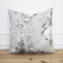 Gray Floral Pillow Cover 18x18 Throw Pillow Cover Velvet Pillow Cover