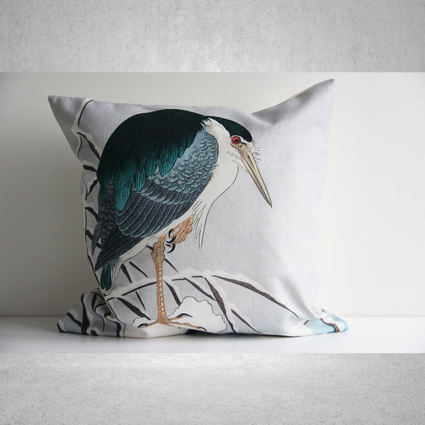 Aqua Duck Birds Pillow Cover - Chinoiserie Decor Cushion Cover 18x18 20x20 Pillow Cover