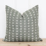 Olive Green Hand Block Pillow Cover | Indian Geometric Pillow Cover