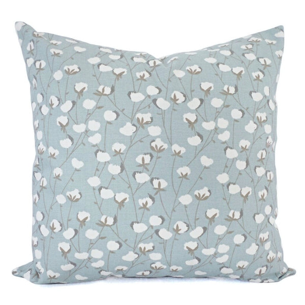 Blue and White Pillow Cover, 18x18 Inch Waterproof Outdoor Modern Floral Geometry Pillow Sham