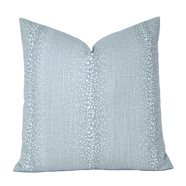 Blue Pillow Cover, Antelope Pillow Cover, Accent Pillow, Light Blue Throw Pillow Sham, 18 x 18"