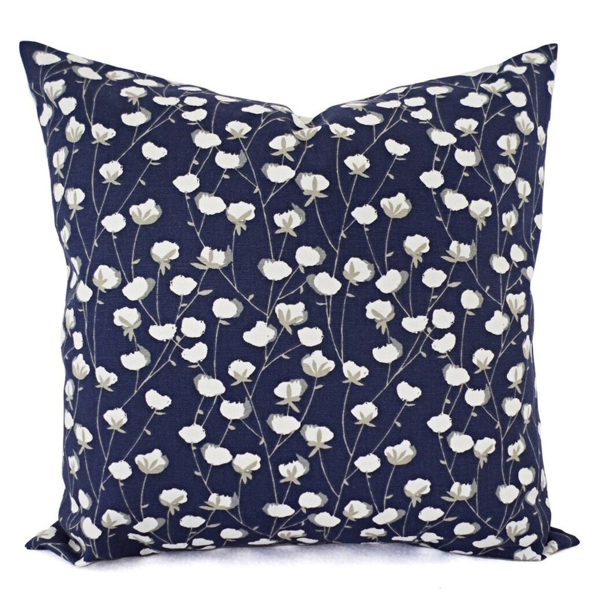 Blue and White Pillow Cover, 18x18 Inch Waterproof Outdoor Modern Floral Geometry Pillow Sham